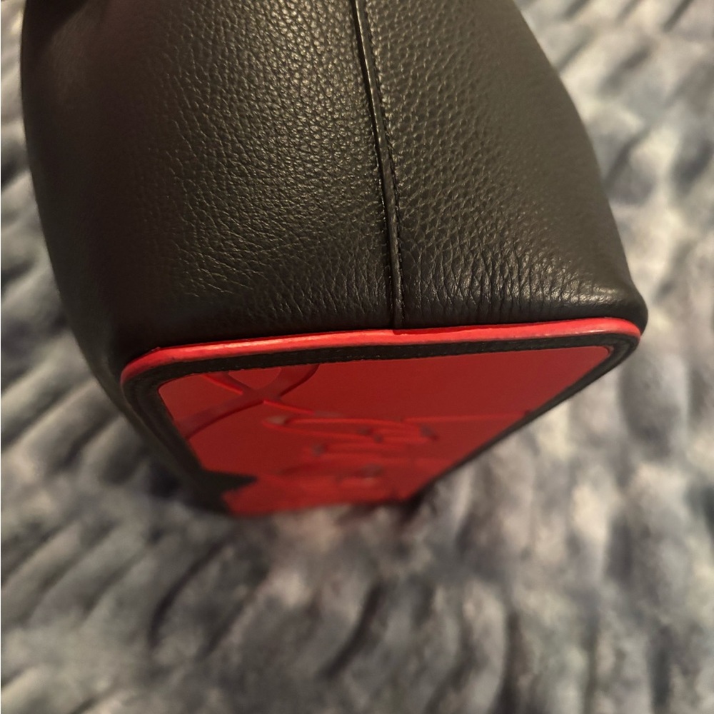 Christian Louboutin Black Leather Tote with Signature Red Trim - Picture 9 of 13
